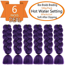 Load image into Gallery viewer, Eestelle 6 Packs Ombre Jumbo Braiding Hair Extensions 24 Inch High Temperature Synthetic Fiber Hair Extensions 6 عبوات من وصلات الشعر المضفرة الجامبو أومبير أومبير 24 بوصة وصلات شعر من الألياف الاصطناعية بدرجة حرارة عالية
