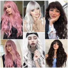 Load image into Gallery viewer, Estelle European and American Long Curly Hair Bangs Female Fiber Wave Full Head Cover Wig
