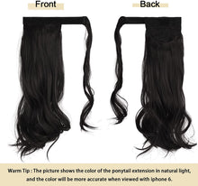 Load image into Gallery viewer, Curly Ponytail Extension 24 Inch Heat Resistant Synthetic Natural Wavy Hair Piece Wrap Around Ponytail Hair Extensions for Women وصلات شعر ذيل حصان مجعد 24 بوصة مقاومة للحرارة من الشعر الاصطناعي الطبيعي المموج قطعة ملفوفة حول وصلات شعر ذيل حصان للنساء
