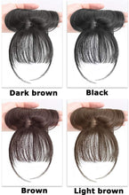 Load image into Gallery viewer, Estelle 3D Large Hair Bangs Clip 100 Natural Human Faux Bangs Clip on Bangs for Daily Wear Lightly Curved Black مشبك الانفجارات الكبيرة ثلاثية الأبعاد من Estelle ، 100 غرة طبيعية بشرية ، مشبك على الانفجارات للارتداء اليومي باللون الأسود المنحني قليلاً
