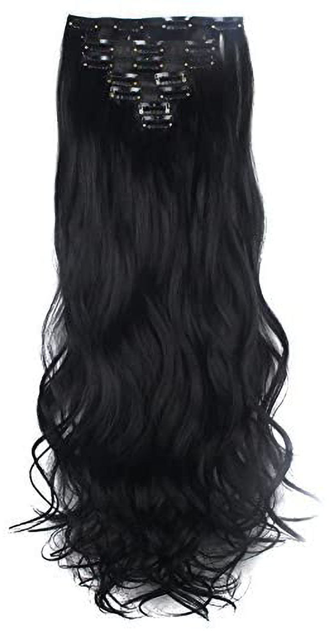 Estelle 7 Pcs 16 Clips 24 Inch Thick Curly Straight Full Head Clip in on Double Weft Hair Extensions