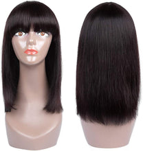 Load image into Gallery viewer, Estelle Short Bob Human Hair Wigs With Bangs Brazilian Virgin Human Hair Straight Bob Wigs 130% Density Glueless Machine Made Wigs Human Hair Wigs For Women

