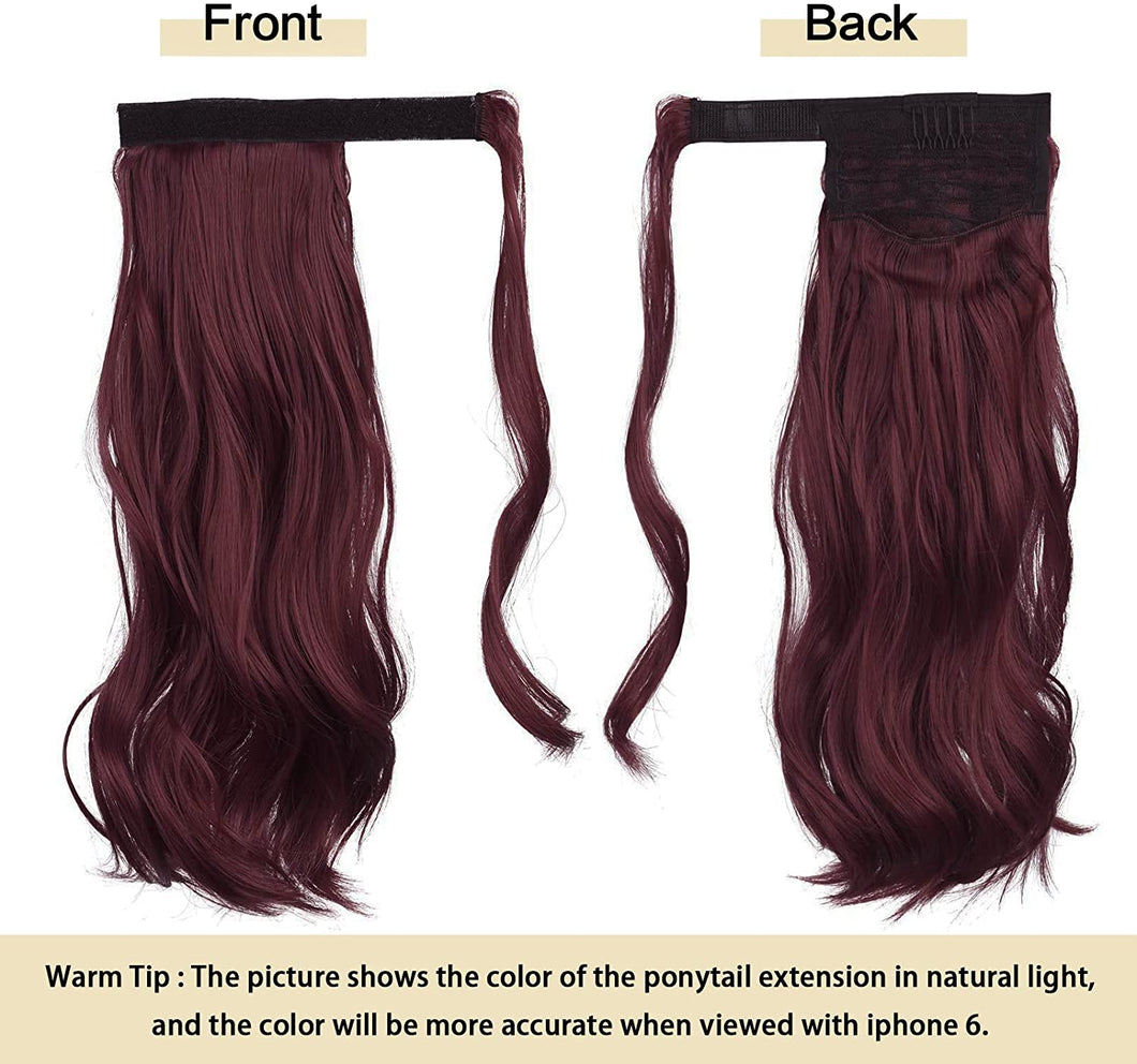 Curly Ponytail Extension 24 Inch Heat Resistant Synthetic Natural Wavy Hair Piece Wrap Around Ponytail Hair Extensions for Women وصلات شعر ذيل حصان مجعد 24 بوصة مقاومة للحرارة من الشعر الاصطناعي الطبيعي المموج قطعة ملفوفة حول وصلات شعر ذيل حصان للنساء