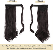 Load image into Gallery viewer, Curly Ponytail Extension 24 Inch Heat Resistant Synthetic Natural Wavy Hair Piece Wrap Around Ponytail Hair Extensions for Women وصلات شعر ذيل حصان مجعد 24 بوصة مقاومة للحرارة من الشعر الاصطناعي الطبيعي المموج قطعة ملفوفة حول وصلات شعر ذيل حصان للنساء
