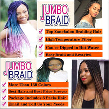 Load image into Gallery viewer, Eestelle 6 Packs Ombre Jumbo Braiding Hair Extensions 24 Inch High Temperature Synthetic Fiber Hair Extensions 6 عبوات من وصلات الشعر المضفرة الجامبو أومبير أومبير 24 بوصة وصلات شعر من الألياف الاصطناعية بدرجة حرارة عالية
