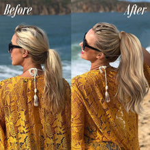 Load image into Gallery viewer, Curly Ponytail Extension 24 Inch Heat Resistant Synthetic Natural Wavy Hair Piece Wrap Around Ponytail Hair Extensions for Women وصلات شعر ذيل حصان مجعد 24 بوصة مقاومة للحرارة من الشعر الاصطناعي الطبيعي المموج قطعة ملفوفة حول وصلات شعر ذيل حصان للنساء
