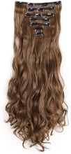 Load image into Gallery viewer, Estelle 7 Pcs 16 Clips 24 Inch Thick Curly Straight Full Head Clip in on Double Weft Hair Extensions

