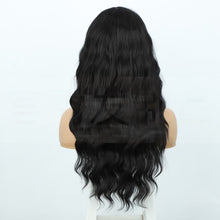 Load image into Gallery viewer, Estelle European Beauty Long Curly Big Waves With Bangs Mixed Hair Chemical Fiber Wig Headgear Wave Wigs Color No 1B Black
