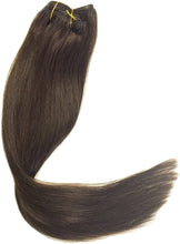 Load image into Gallery viewer, Clip In Remy Human Hair Extension ,  Silky Straight Weft, Dark Brown-مقطع في وصلات شعر ريمي بشري ، لحمة مستقيمة حريري ، بني داكن
