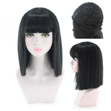 Load image into Gallery viewer, Eestelle 14&quot; Women Straight Bob Wig Women Wigs with Bangs Synthetic Party Halloween Wigs multicolor-Eestelle 14 &quot;باروكة مستقيمة بوب للنساء باروكات شعر مستعار صناعي لحفلات الهالوين متعدد الألوان
