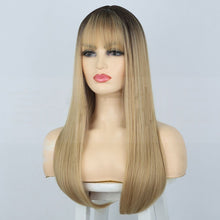 Load image into Gallery viewer, Estelle European and American Women&#39;s Wigs Chemical Fiber High Temperature Silk Long Curly Hair Fashion Headgear Wigs
