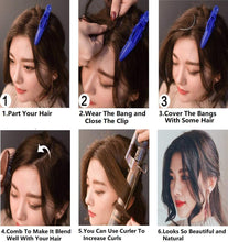Load image into Gallery viewer, Estelle 2 Pieces Wave Side Bangs Real Human Hair Clip In Bangs Wave Fringe Hair Extensions Estelle 2 قطعة من الانفجارات الجانبية المموجة مشبك شعر بشري حقيقي في وصلات شعر مموجة هامش
