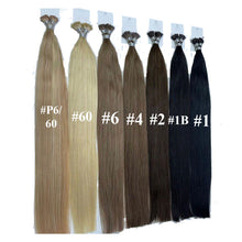 Load image into Gallery viewer, Estelle I Tip Hair Extensions Human Hair 24 Inch Extensions with Natural Hair  100Strands Keratin Bond Hair Extensions Soft Long Lasting Anti Tangle Color No P6_60
