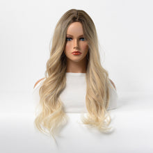 Load image into Gallery viewer, Estelle Wig Female Long Curly Hair Big Wave Medium Long Full Headgear Dull Golden

