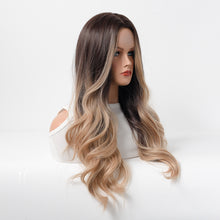 Load image into Gallery viewer, Estelle Wig Female Long Curly Hair Big Wave Medium Long Full Headgear Black Gold
