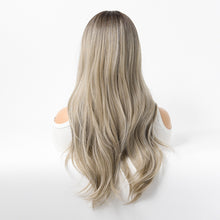Load image into Gallery viewer, Estelle Wig Female Long Curly Hair Big Wave Medium Long Full Headgear Highlight Grey
