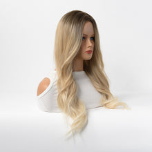 Load image into Gallery viewer, Estelle Wig Female Long Curly Hair Big Wave Medium Long Full Headgear Dull Golden
