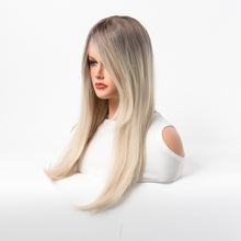 Load image into Gallery viewer, Estelle Long Straight Hair Female Milk Blonde Wigs Full Head Covers Gradient Blonde
