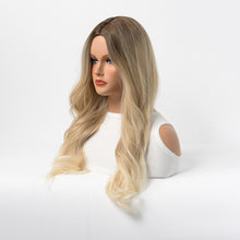 Load image into Gallery viewer, Estelle Wig Female Long Curly Hair Big Wave Medium Long Full Headgear Dull Golden
