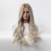 Load image into Gallery viewer, Estelle Wig Female Long Curly Hair Big Wave Medium Long Full Headgear Greyish Dark Blonde
