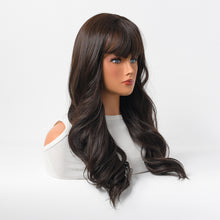 Load image into Gallery viewer, Estelle Wig Female Long Curly Hair Big Wave Medium Long Full Headgear Black
