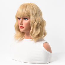 Load image into Gallery viewer, Estelle Cross Border Short Straight Hair BOBO Pink Highlights Female Chemical Fiber Rose Net Wig Golden
