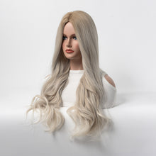 Load image into Gallery viewer, Estelle Wig Female Long Curly Hair Big Wave Medium Long Full Headgear Greyish Dark Blonde
