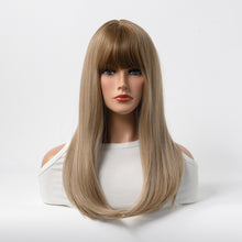 Load image into Gallery viewer, Estelle Long Straight Hair Female Milk Blonde Wigs Full Head Covers Golden Blonde
