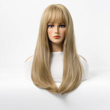 Load image into Gallery viewer, Estelle Long Straight Hair Female Milk Blonde Wigs Full Head Covers Golden
