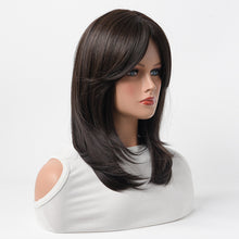 Load image into Gallery viewer, Estelle Full Wig for Heat Resistant Synthetic Wig Natural Long Straight Wig With Bangs Lady Fiber Wig Black Brown
