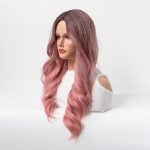 Load image into Gallery viewer, Estelle Wig Female Long Curly Hair Big Wave Medium Long Full Headgear Pink Blonde
