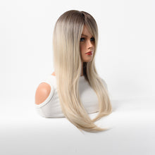 Load image into Gallery viewer, Estelle Long Straight Hair Female Milk Blonde Wigs Full Head Covers Gradient Blonde
