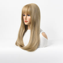 Load image into Gallery viewer, Estelle Long Straight Hair Female Milk Blonde Wigs Full Head Covers Golden
