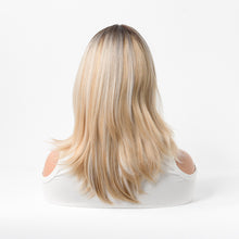 Load image into Gallery viewer, Estelle Full Wig for Heat Resistant Synthetic Wig Natural Long Straight Wig With Bangs Lady Fiber Wig Gradient Blonde

