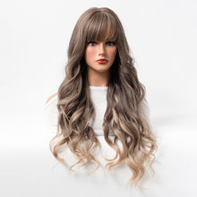 Load image into Gallery viewer, Estelle Wig Female Long Curly Hair Big Wave Medium Long Full Headgear Highlight Brown
