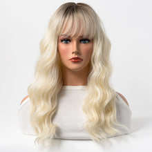 Load image into Gallery viewer, Estelle Wig Female Long Curly Hair Big Wave Medium Long Full Headgear Lightest Blonde

