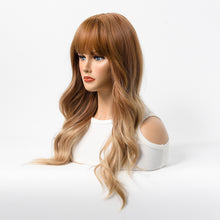 Load image into Gallery viewer, Estelle Wig Female Long Curly Hair Big Wave Medium Long Full Headgear Light Brown Blonde

