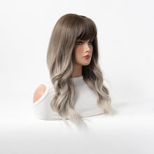 Load image into Gallery viewer, Estelle Wig Female Long Curly Hair Big Wave Medium Long Full Headgear Ash Brown
