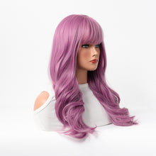 Load image into Gallery viewer, Estelle Wig Female Long Curly Hair Big Wave Medium Long Full Headgear Bright Purple
