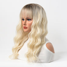 Load image into Gallery viewer, Estelle Wig Female Long Curly Hair Big Wave Medium Long Full Headgear Lightest Blonde
