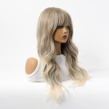 Load image into Gallery viewer, Estelle Wig Female Long Curly Hair Big Wave Medium Long Full Headgear Ash Highlight Blonde Grey
