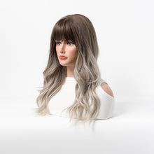 Load image into Gallery viewer, Estelle Wig Female Long Curly Hair Big Wave Medium Long Full Headgear Ash Brown
