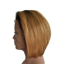 Load image into Gallery viewer, European and American fashion style front lace real human hair short hair wig     الأوروبية والأمريكية نمط أزياء الدانتيل الجبهة حقيقي شعر الإنسان غطاء رأس قصير
