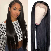 Load image into Gallery viewer, Human Hair Straight Wigs with 13x4 Lace Front Lace شعر مستعار بشري مستقيم مع دانتيل أمامي دانتيل 13x4
