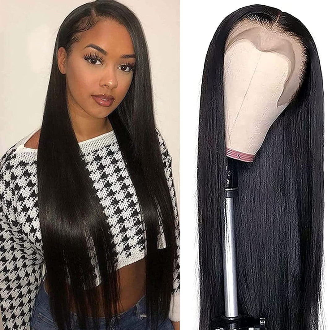 Human Hair Straight Wigs with 13x4 Lace Front Lace شعر مستعار بشري مستقيم مع دانتيل أمامي دانتيل 13x4